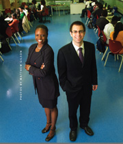 Teisha Jones (left), principal, Chicago Academy of Advanced Technology; Matt Hancock, executive director, Center for Polytechnical Education